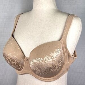 Soma Stunning Full Coverage Bra Women's 40D Floral Soft Tan FCC Lined NEW